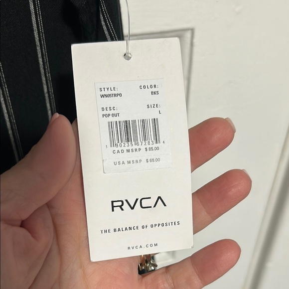 RVCA Black and White Striped Jumpsuit - Picture 5 of 8